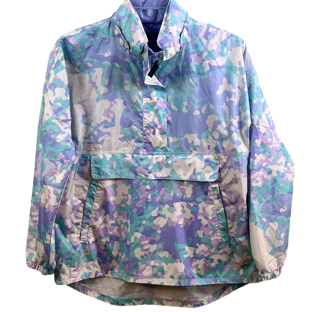 Lauren James Floral Anorack Camo Hooded Rain Jacket Coat Wind Breaker Medium